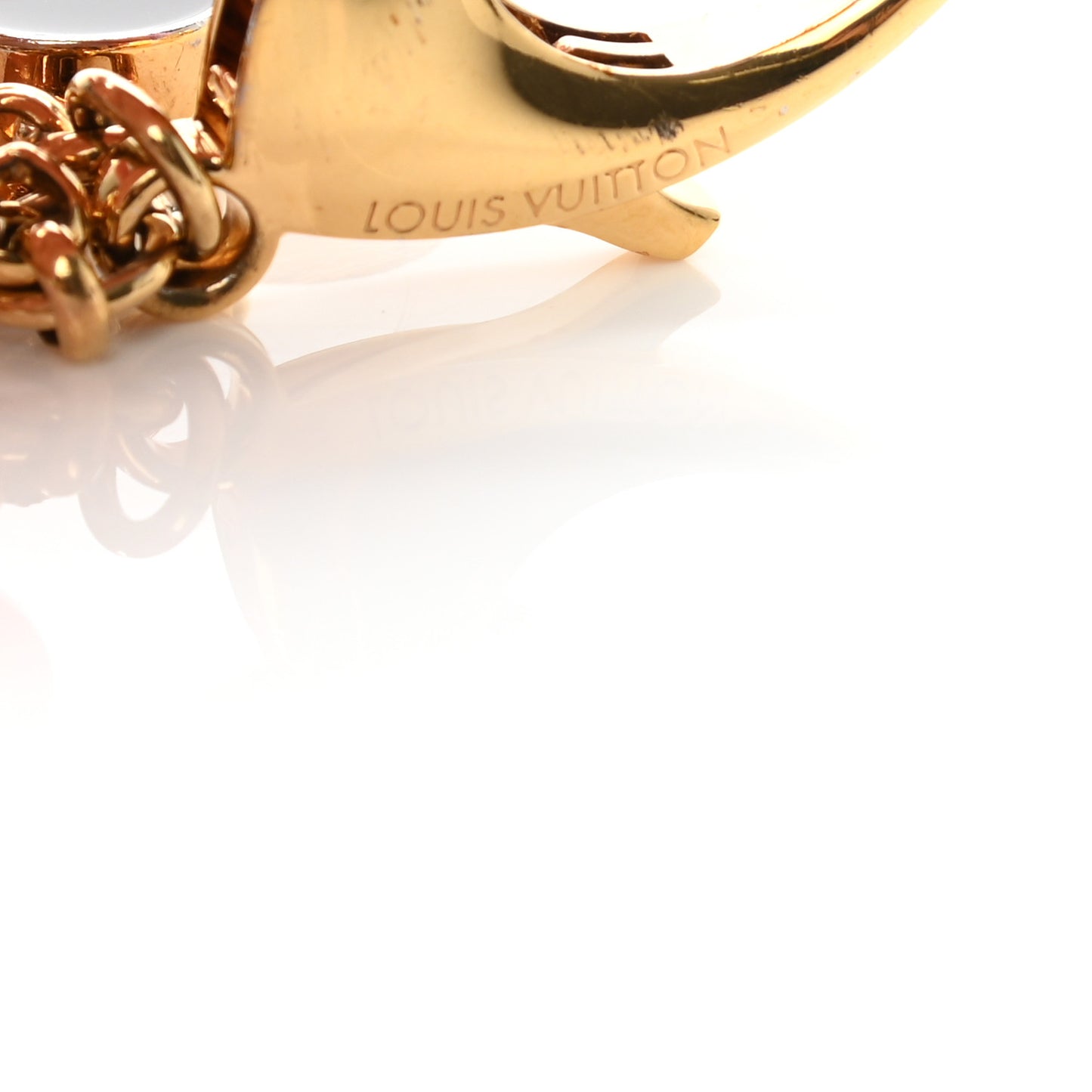 Metal Enamel Fleur De Monogram Bag Charm Dore
