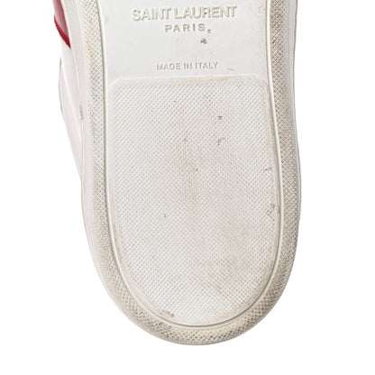 Saint Laurent Calfskin Court Classic SL/10H High Top Sneakers 43 White Red 21 of 25
