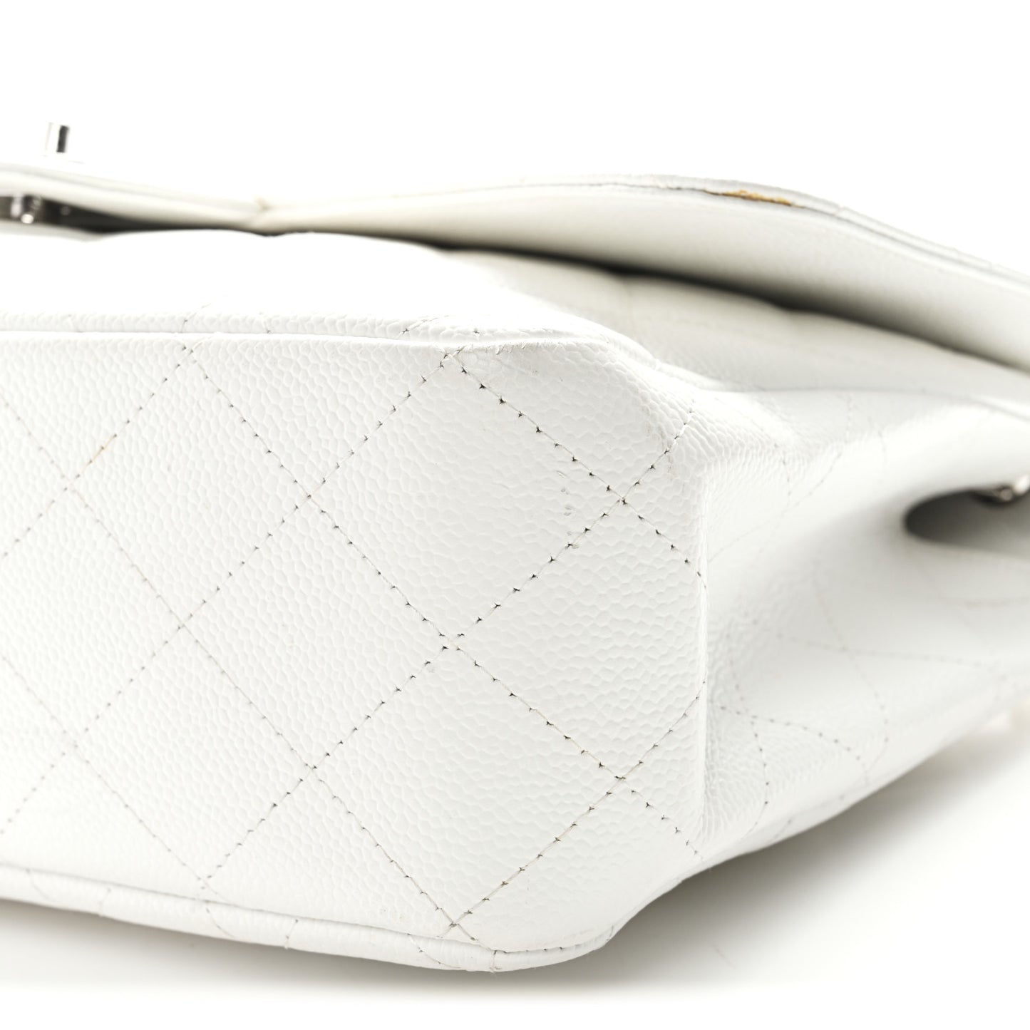 Caviar Quilted Jumbo Single Flap White