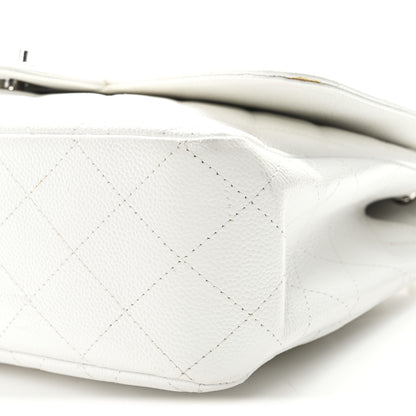 Chanel Caviar Quilted Jumbo Single Flap White 10 of 15