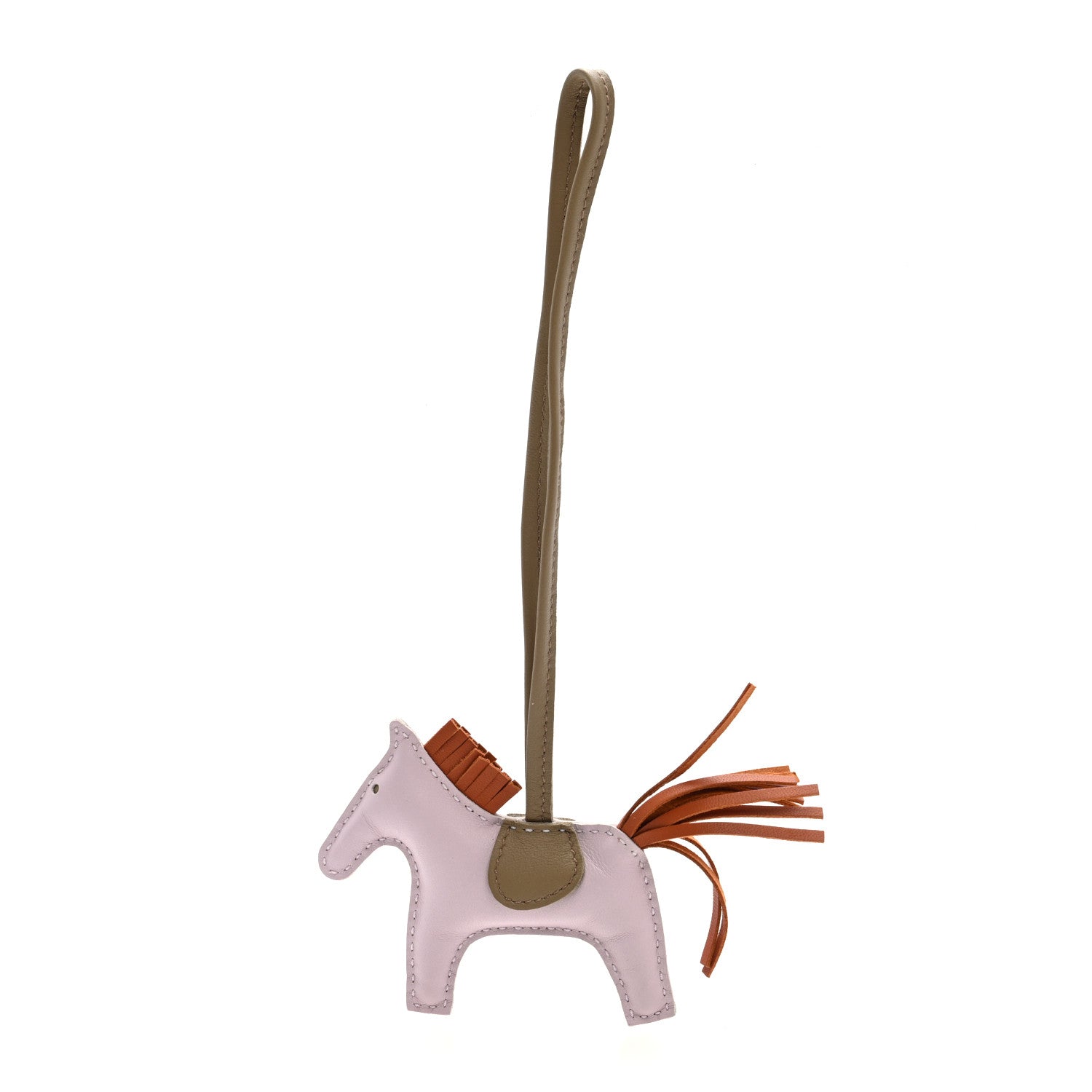 Hermes Milo Lambskin Grigri Rodeo Horse Bag Charm PM Mauve Pale Pain D'Epice Beige Marfa 1 of 3