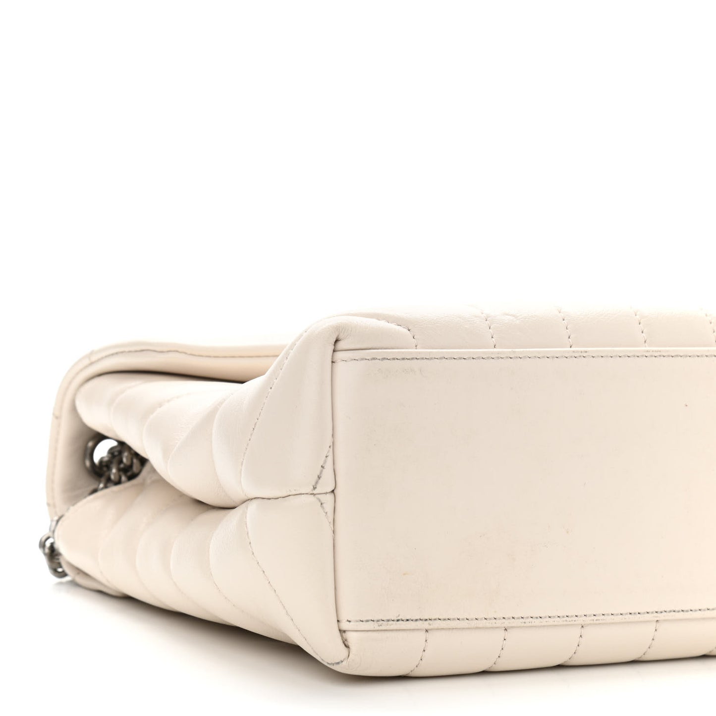 Calfskin Y Quilted Monogram Small Loulou Chain Satchel Crema Soft