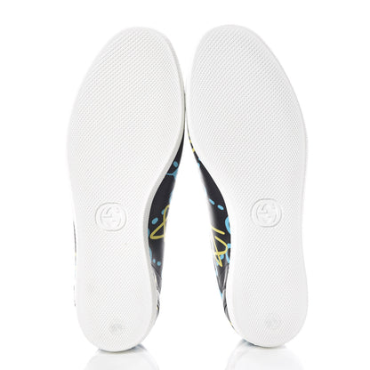 Gucci Calfskin GucciGhost Print Womens Low Top Sneakers 35.5 Black New Acquamarine 5 of 7