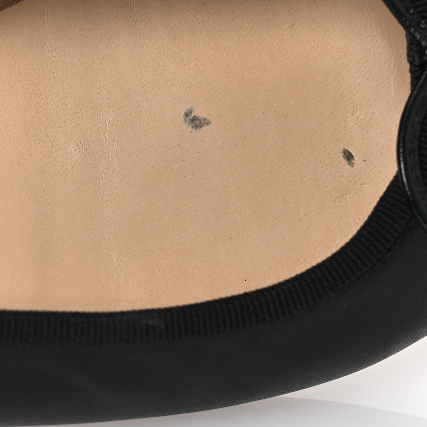 Lambskin Patent Cap Toe Ballerina Flats 38.5 Black