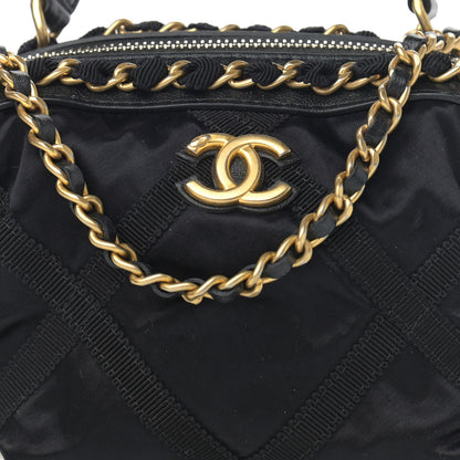 Chanel Nylon Grosgrain Quilted Lifestyle Clutch with Chain Black 8 of 10