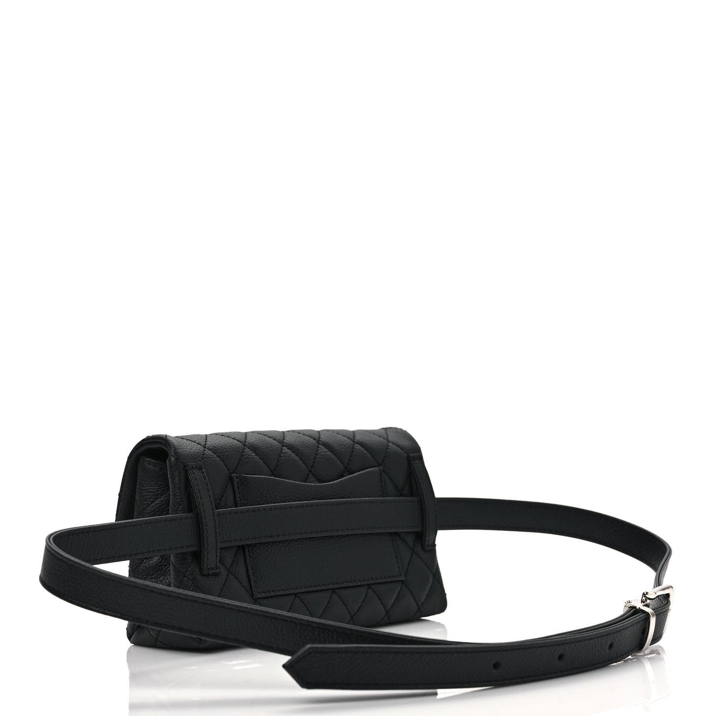 Grained Calfskin Quilted 2.55 Reissue Flap Belt Bag Clutch Black