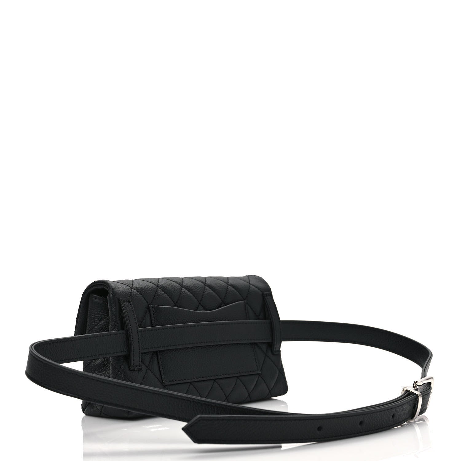 Chanel Grained Calfskin Quilted 2.55 Reissue Flap Belt Bag Clutch Black 3 of 9