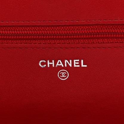 Chanel Caviar Sevruga Wallet on Chain WOC Red 5 of 12