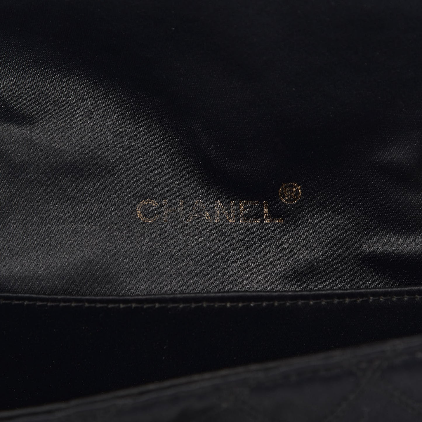 Satin Double Stitched Mini Single Flap Black