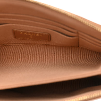 Chanel Shiny Goatskin Quilted Small Chanel 19 Pouch With Handle Brown 6 of 9