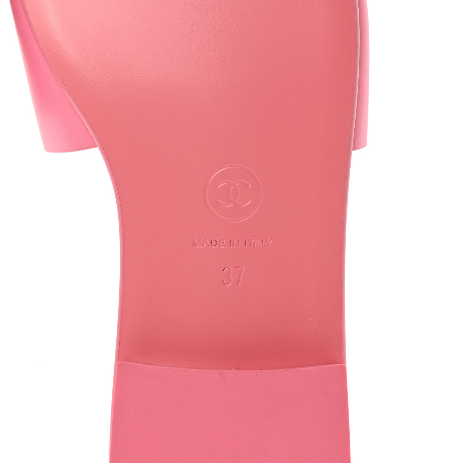 Chanel Calfskin Patent Calfskin Logo Mules 37 Pink Black 8 of 8