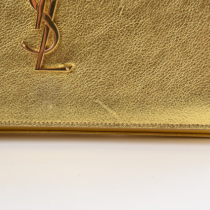 Saint Laurent Metallic Calfskin Monogram Chain Wallet Gold 10 of 15