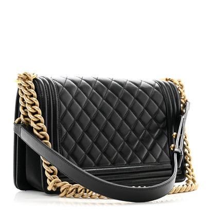 Chanel Lambskin Quilted Medium Boy Flap Black 3 of 12