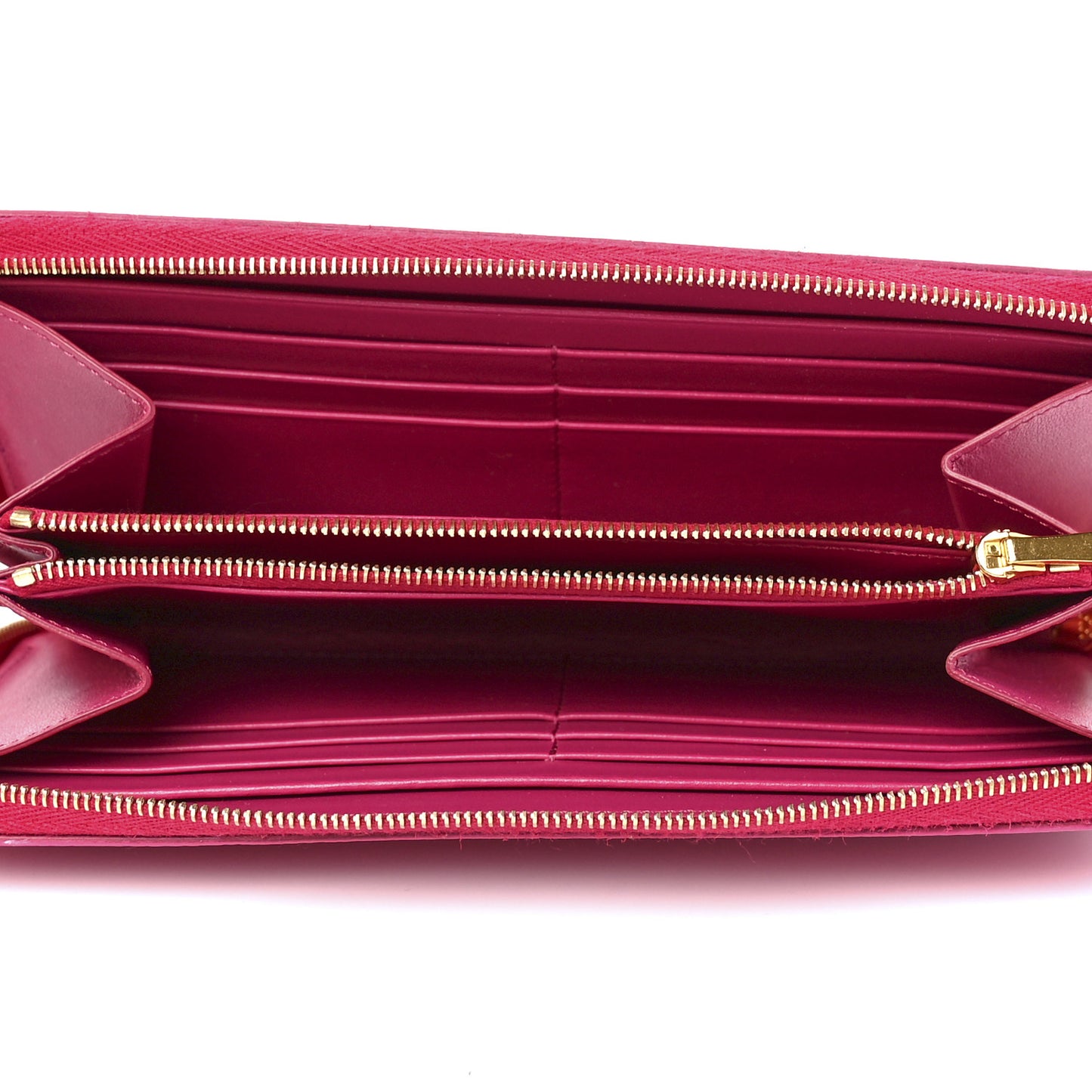 Grained Calfskin Large Zip Around Multifunction Wallet Pink