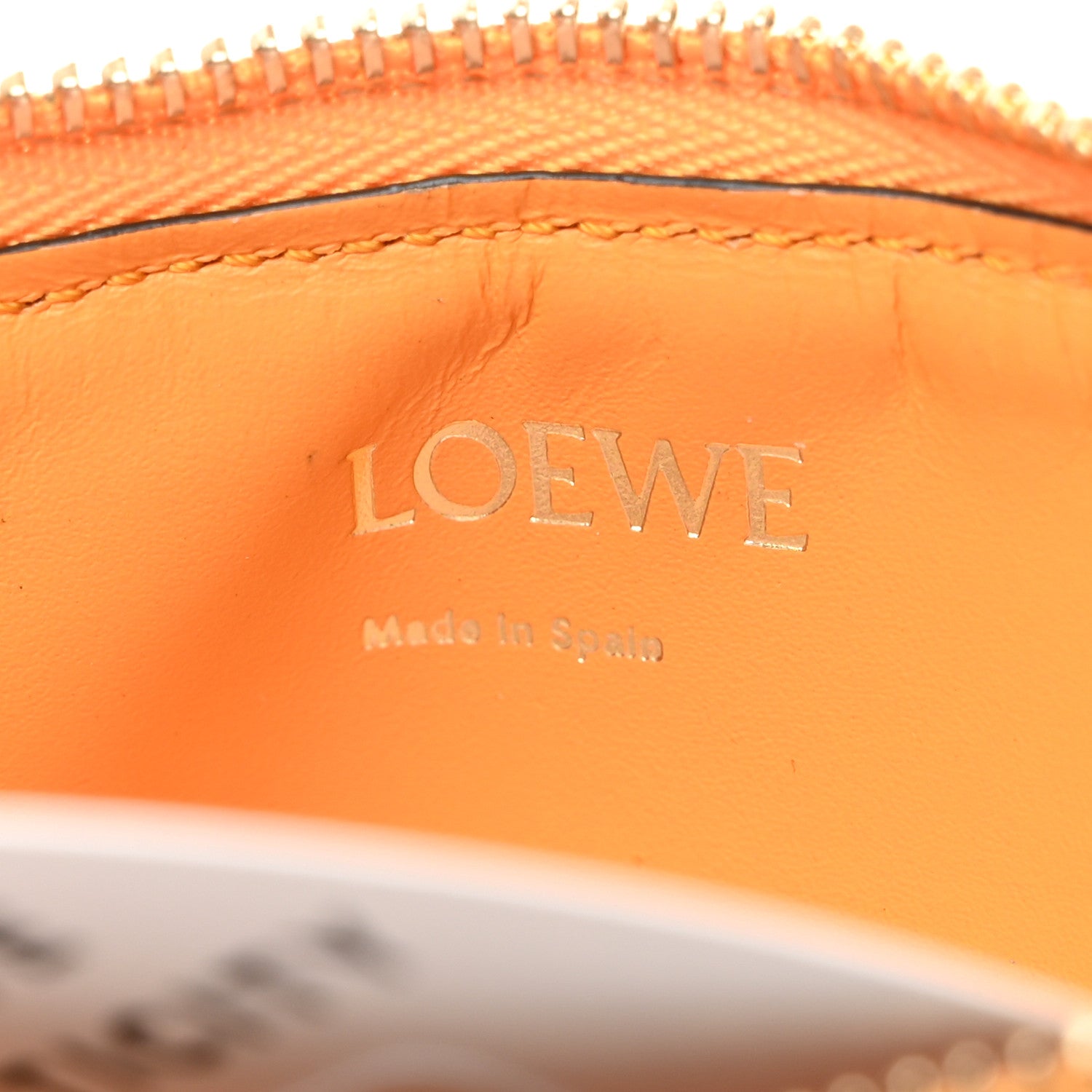Loewe Calfskin Embossed Repeat Coin Card Holder Mandarin 6 of 12