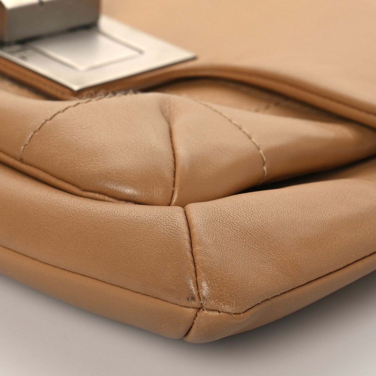 Chanel Lambskin Mademoiselle Chocolate Bar Shoulder Bag Beige 10 of 12
