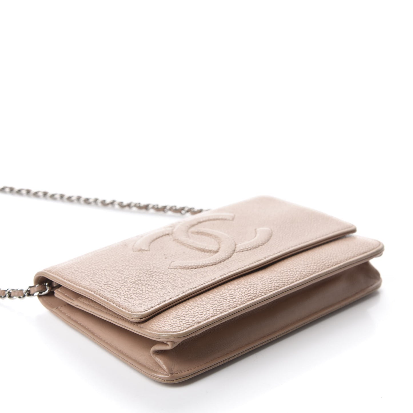 Caviar Timeless CC Wallet on Chain WOC Dark Beige