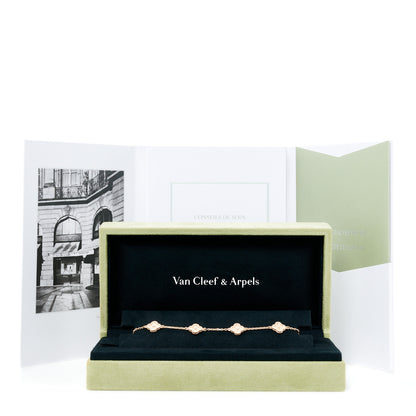 Van Cleef & Arpels 18K Rose Gold 6 Motifs Sweet Alhambra Bracelet 6 of 6