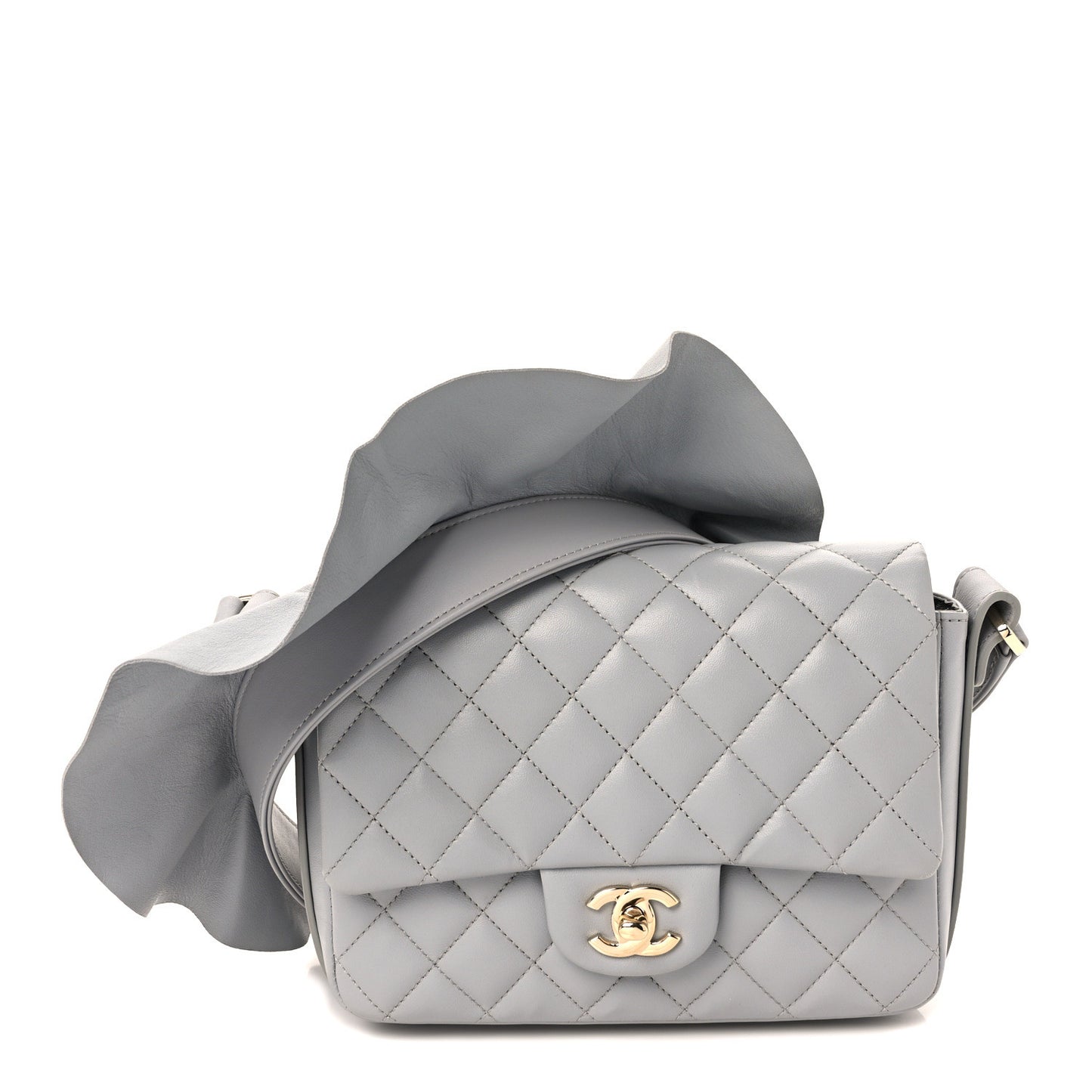 Calfskin Quilted Bolero De Chanel Flap Bag Grey