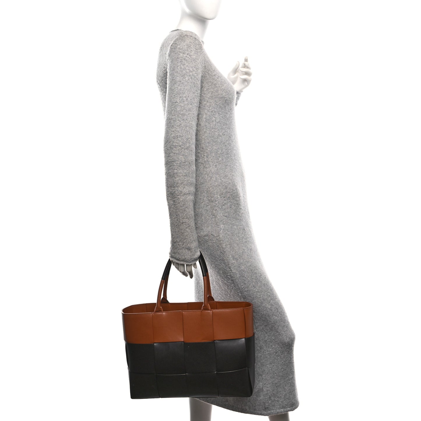 Nappa Maxi Intrecciato Medium Arco Tote Fondant Wood