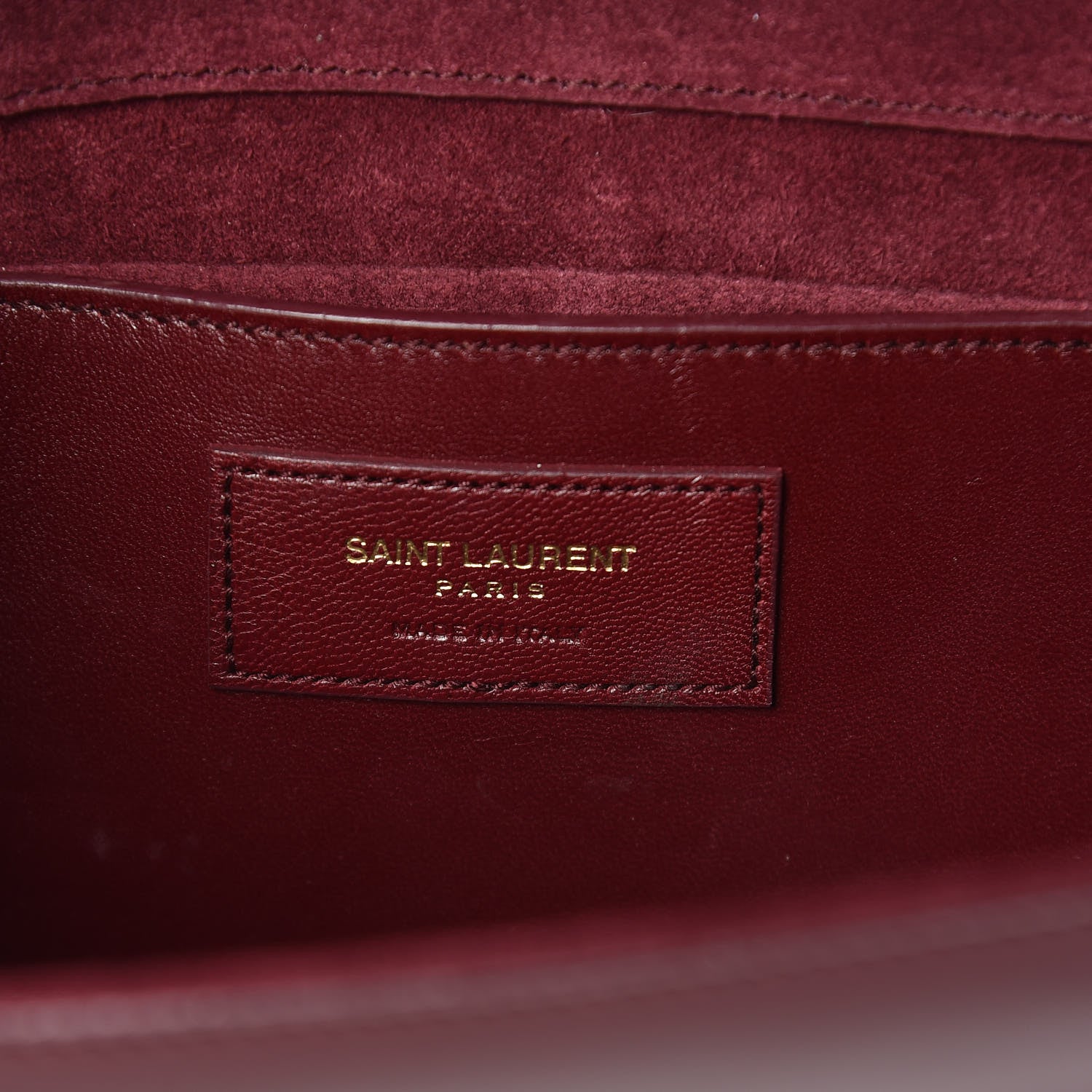 Saint Laurent Patent Classic Monogram Cassandre Clutch Dark Red 6 of 10