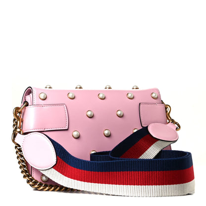 Gucci Nappa Pearl Studded Mini Queen Margaret Broadway Shoulder Bag Sugar Pink 3 of 10