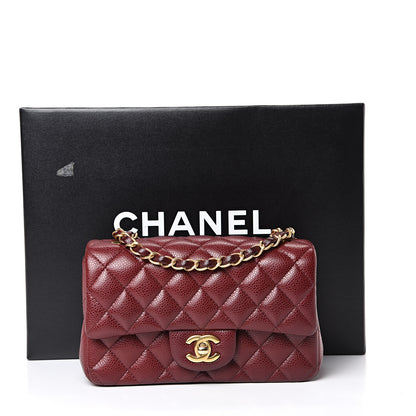 Chanel Caviar Quilted Mini Rectangular Flap Burgundy 11 of 11