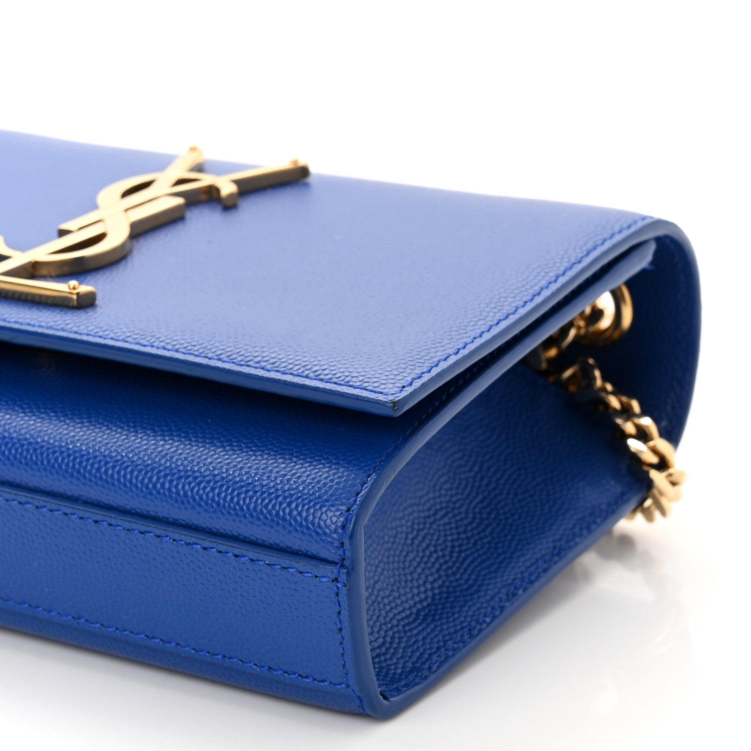 Saint Laurent Grain De Poudre Small Classic Monogram Kate Satchel Royal Blue 10 of 12