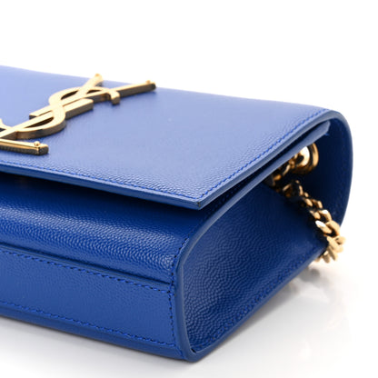 Saint Laurent Grain De Poudre Small Classic Monogram Kate Satchel Royal Blue 10 of 12