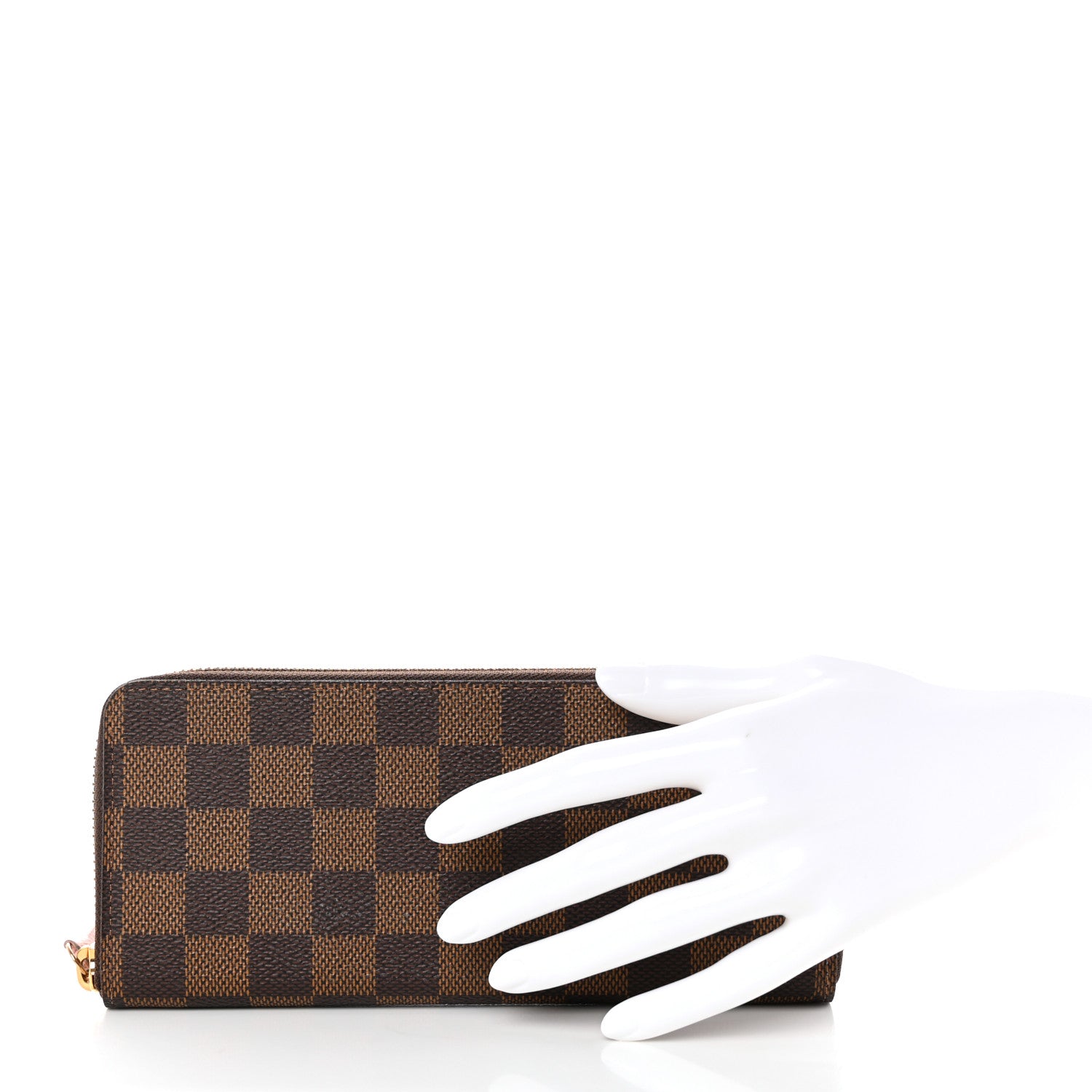 Louis Vuitton Damier Ebene Clemence Wallet Rose Ballerine 2 of 7