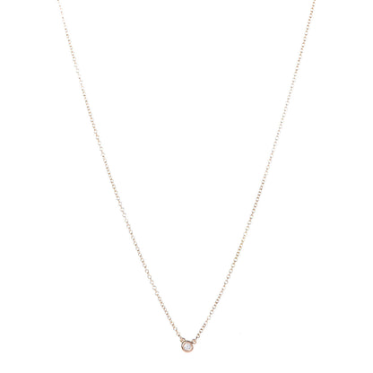 Tiffany 18K Rose Gold Diamond .03ct Elsa Peretti Diamonds by the Yard Pendant Necklace 1 of 8