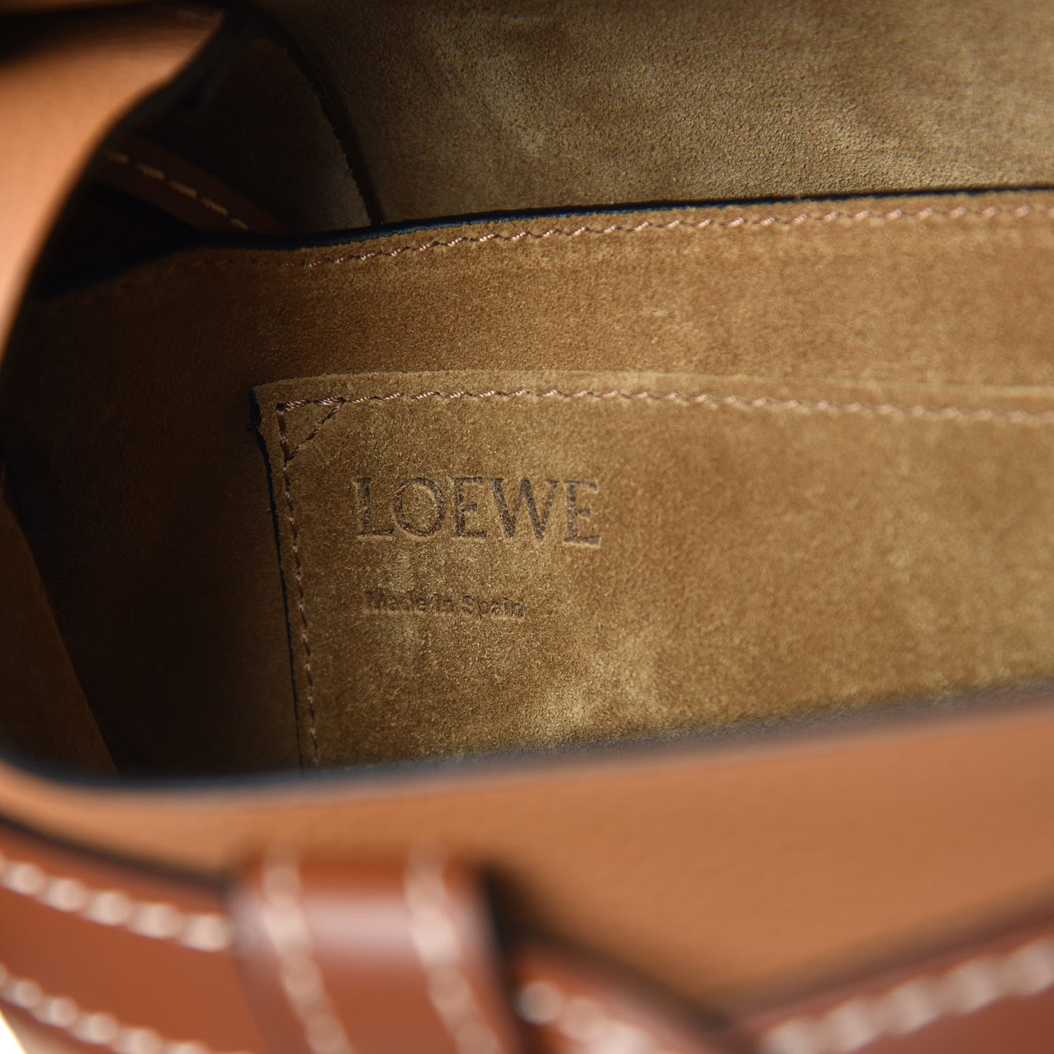 Loewe Grained Calfskin Small Gate Crossbody Bag Caramel Pecan 6 of 7