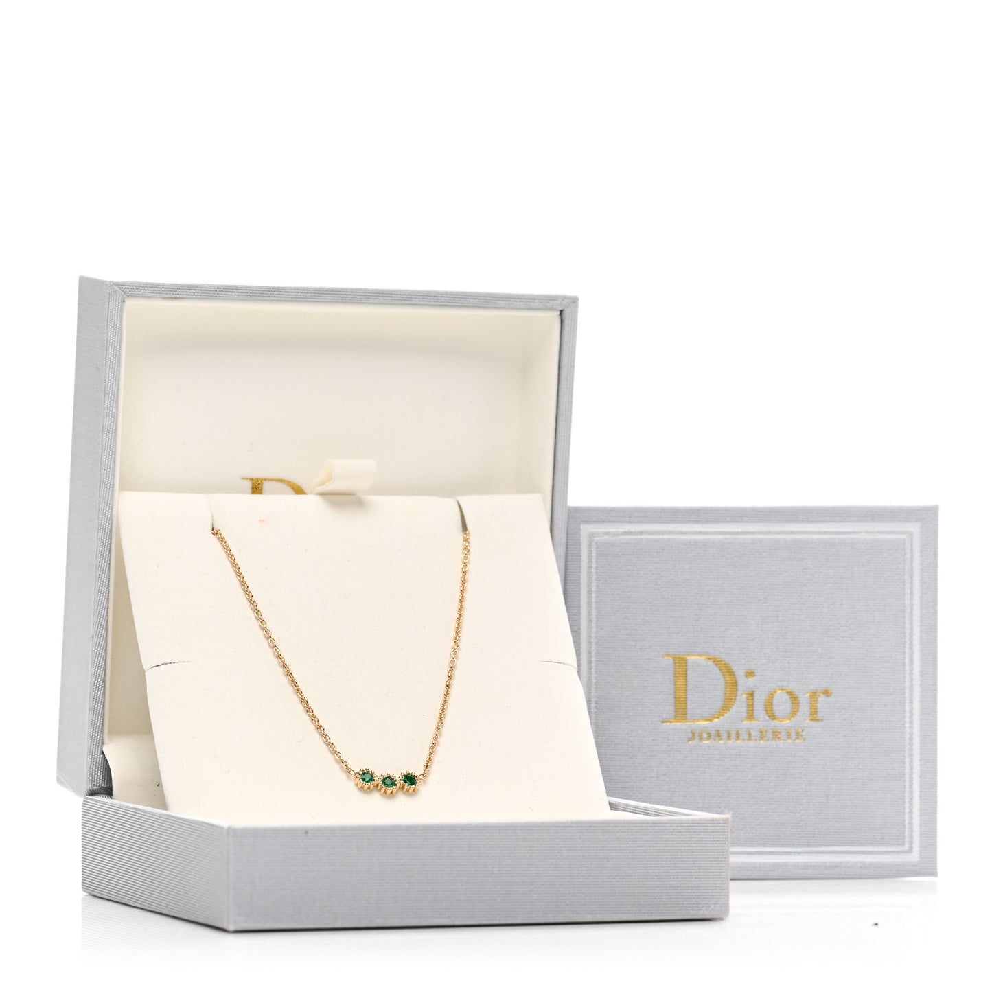 18K Yellow Gold Emerald Mimirose Pendant Necklace