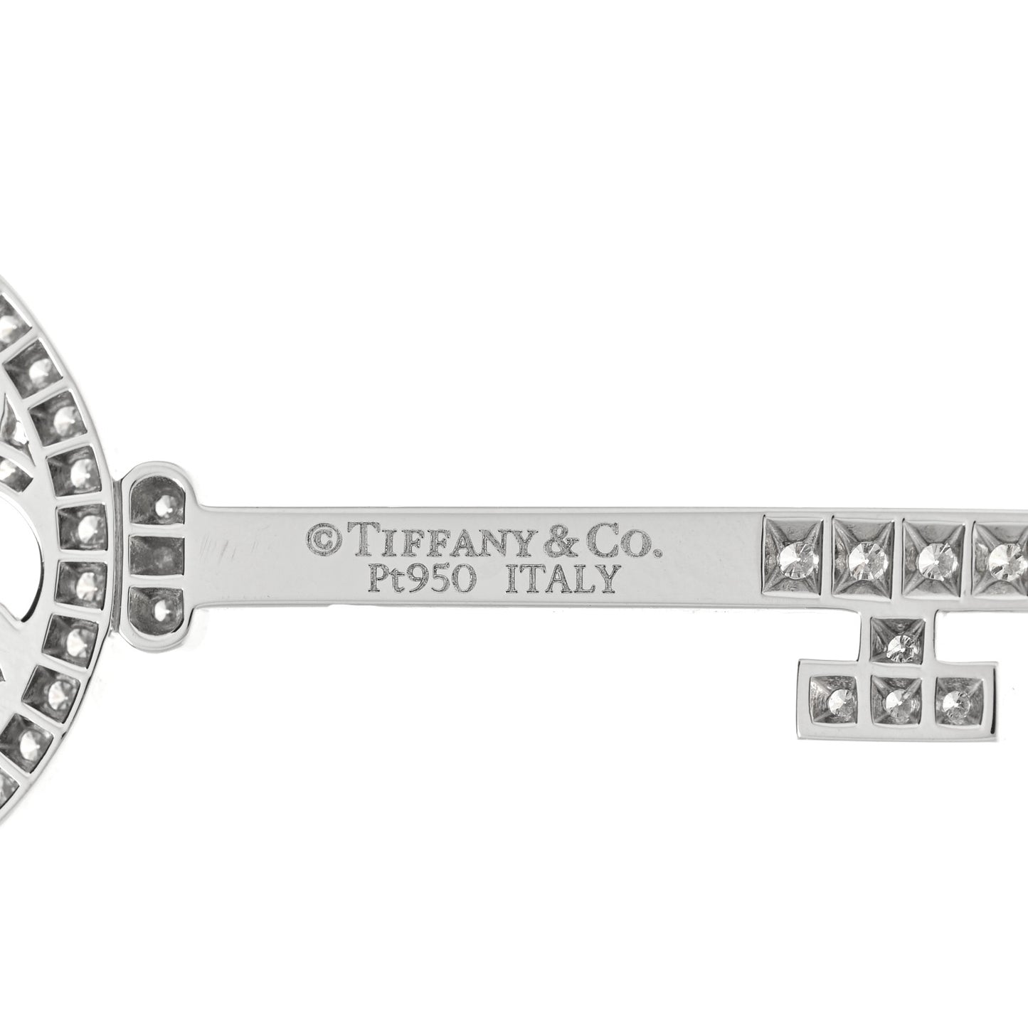 Platinum Diamond Bubbles Key Pendant