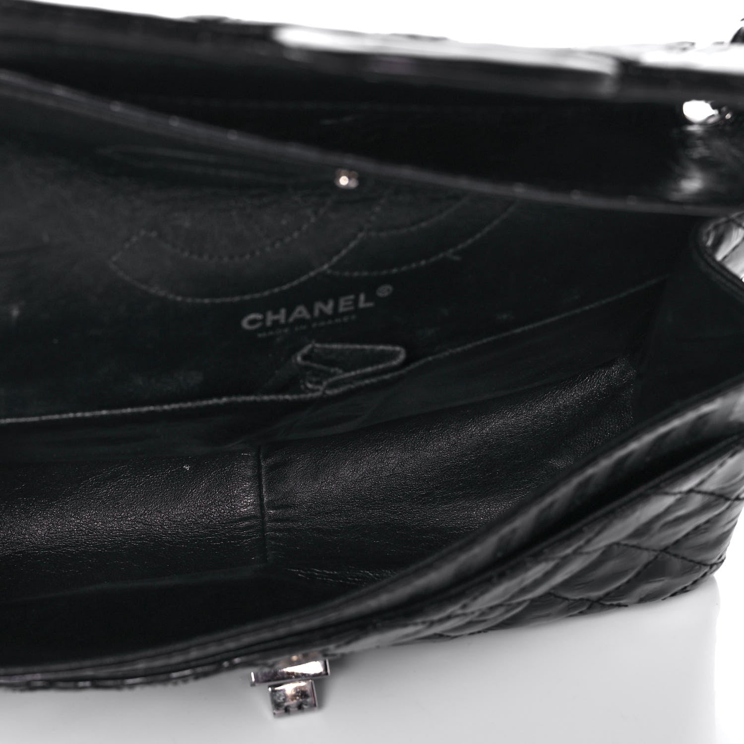 Chanel Metallic Calfskin Striped 2.55 Reissue 226 Flap Black 5 of 15