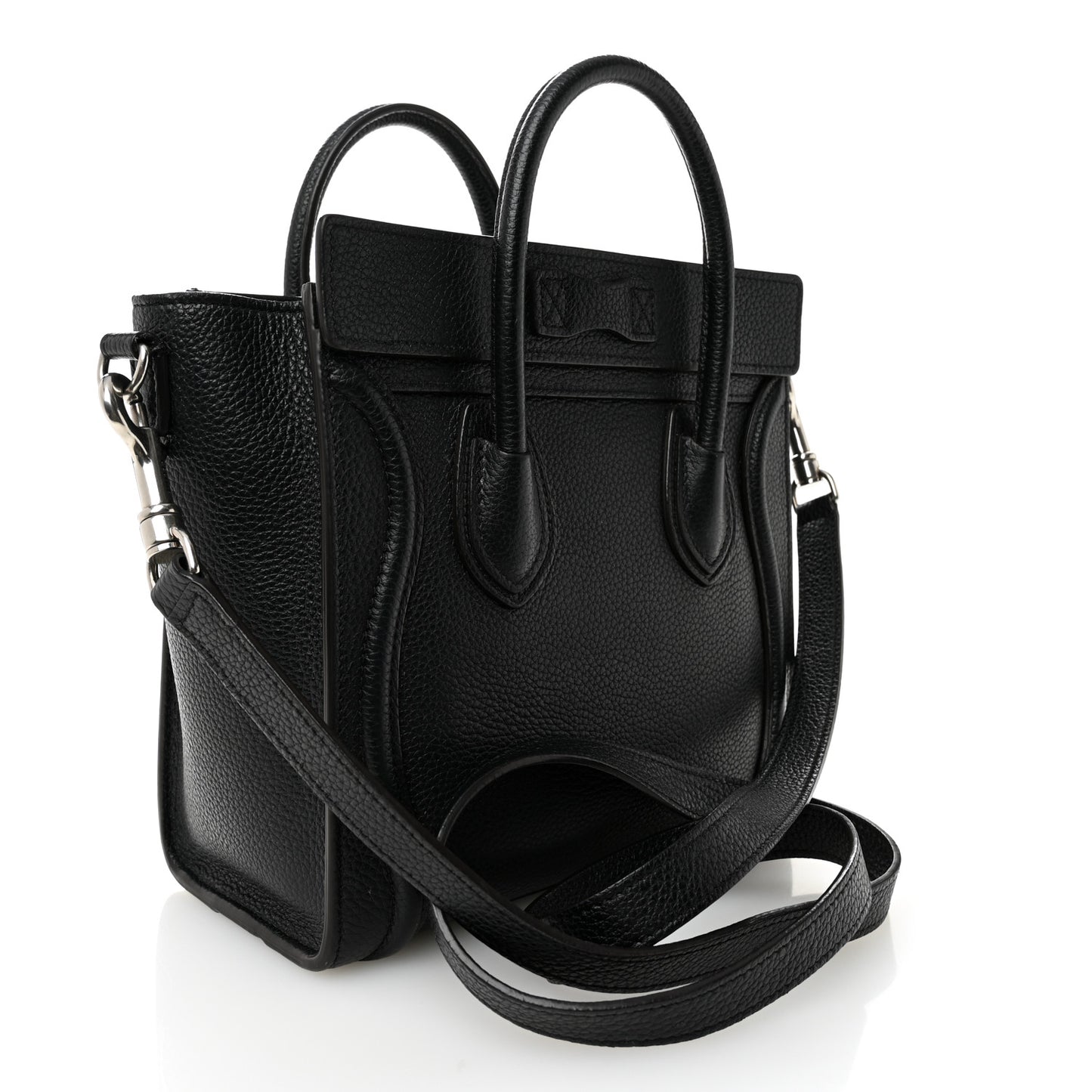 Drummed Calfskin Nano Luggage Black