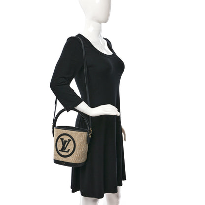 Louis Vuitton Raffia Petit Bucket Black 2 of 8