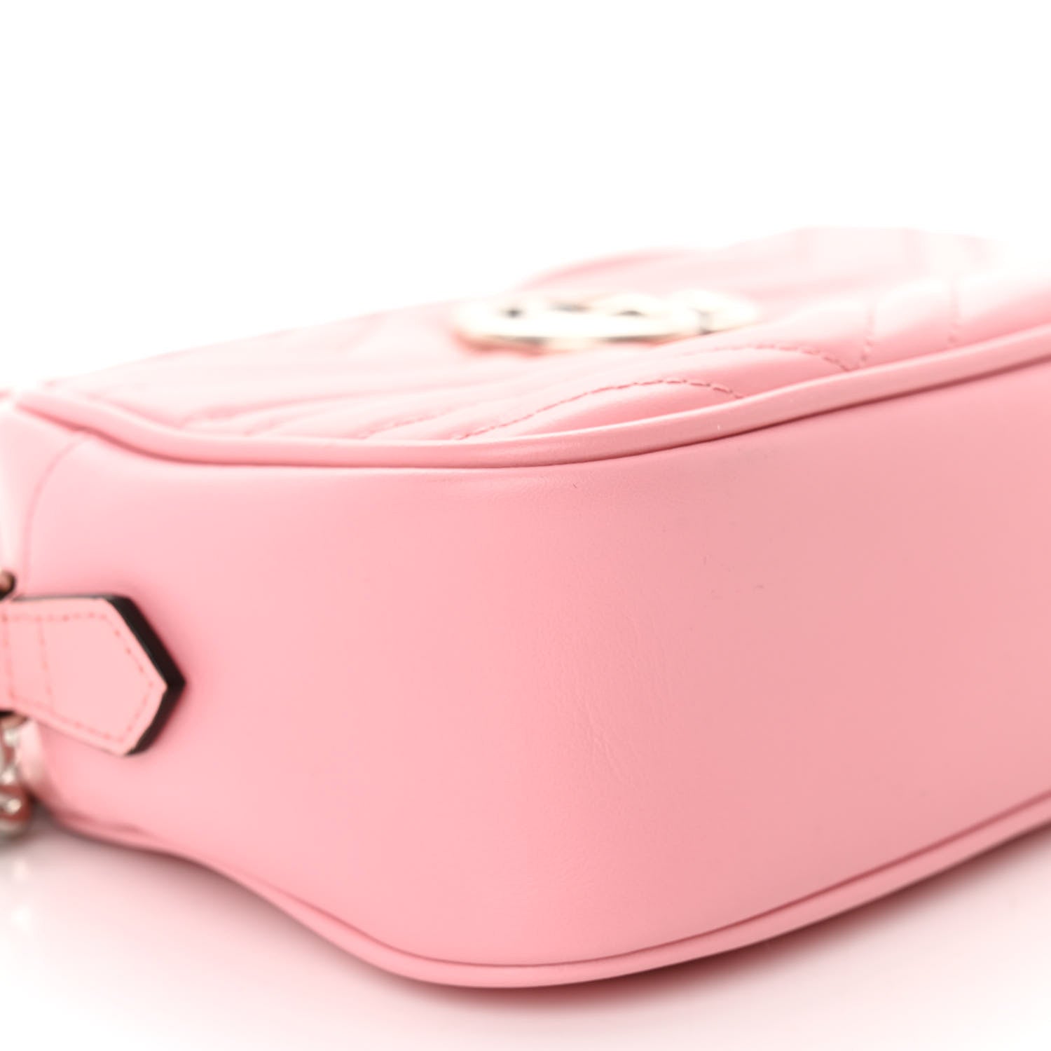 Gucci Calfskin Matelasse Small GG Marmont Chain Shoulder Bag Wild Rose 9 of 10