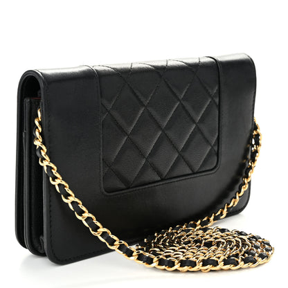 Chanel Sheepskin Quilted Mini Vintage Mademoiselle Wallet On Chain WOC Black 3 of 13