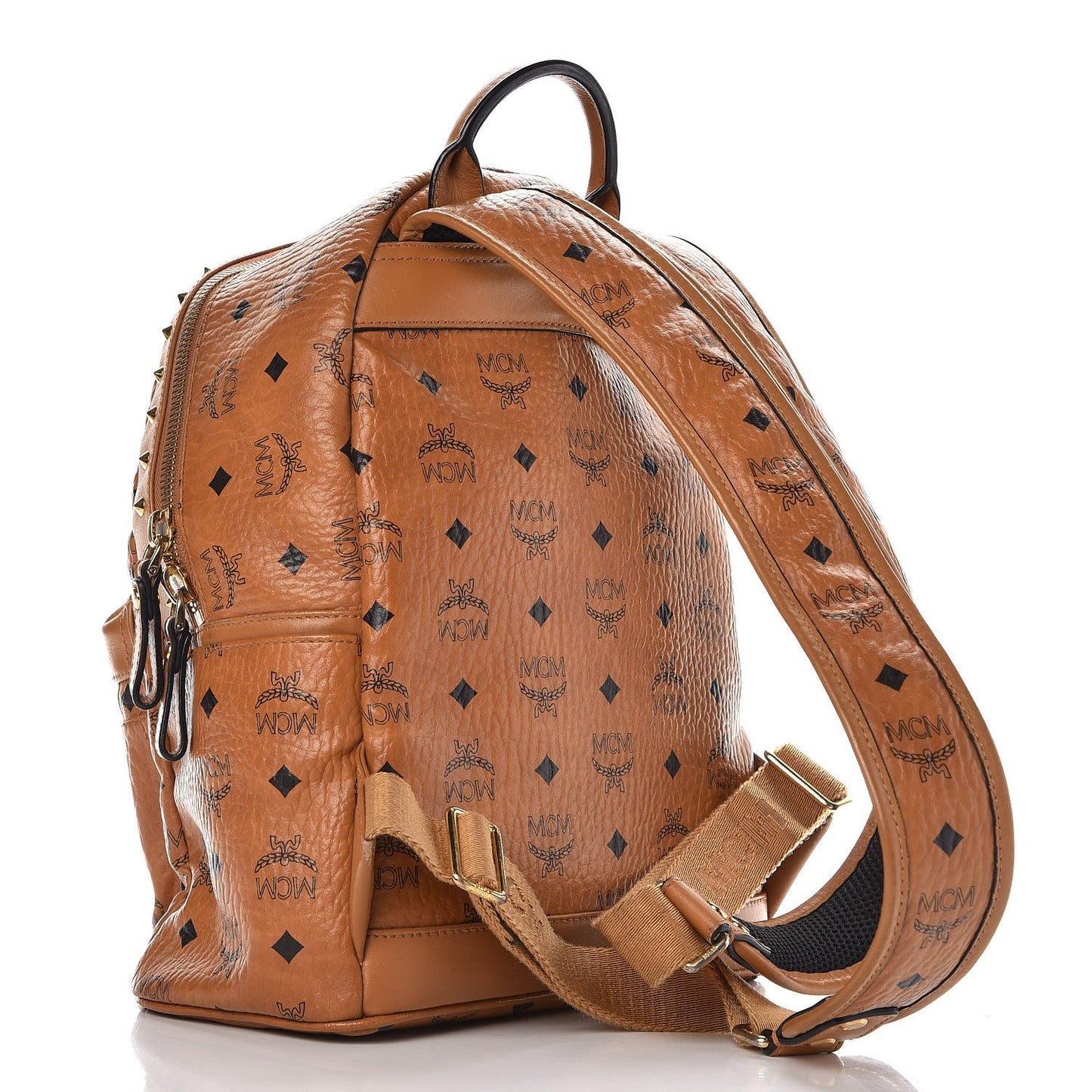 Visetos Studded Small Stark M Logo Collection Backpack Cognac