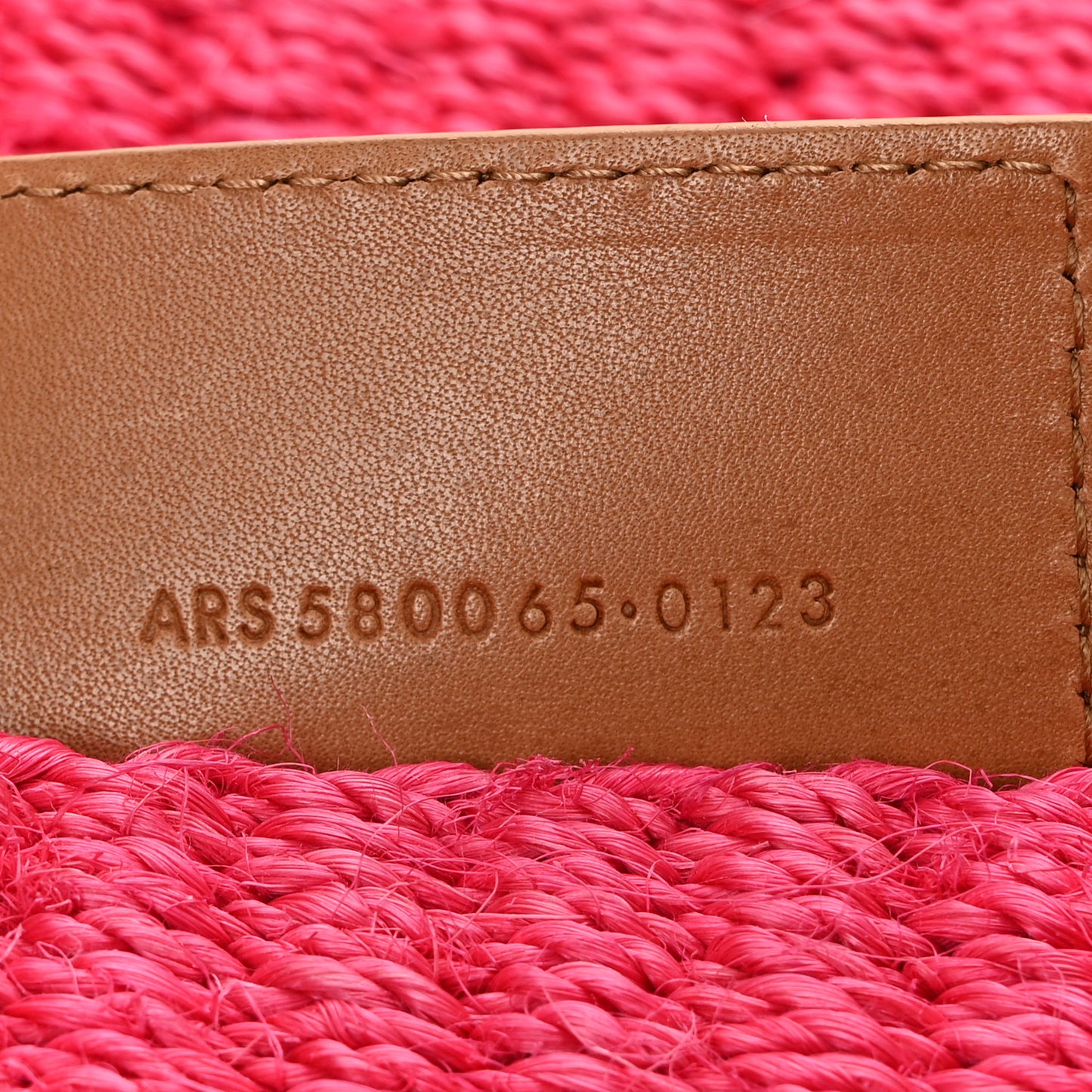 Raffia Medium Monogram Kate Satchel Pink
