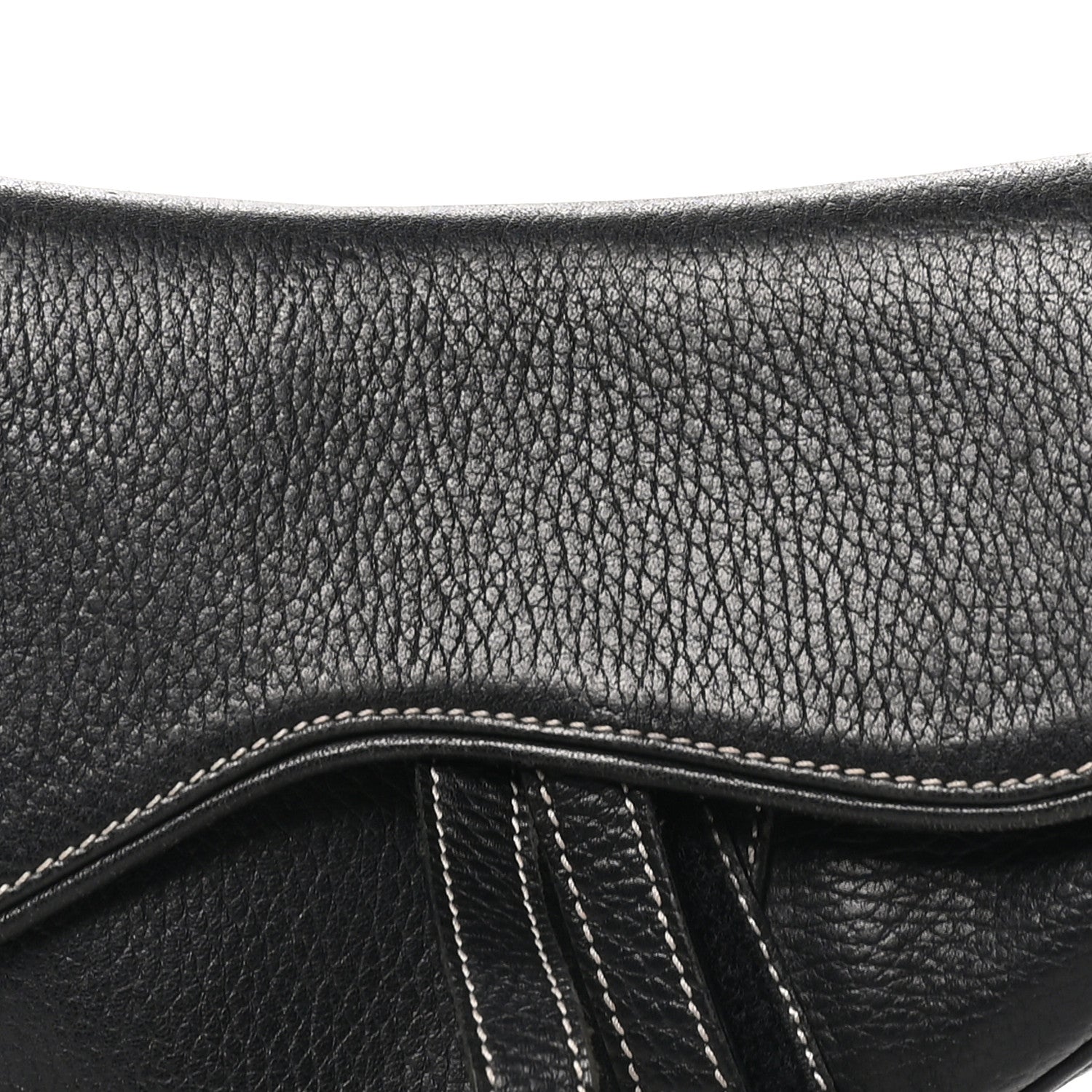 Christian Dior Grained Calfskin Saddle Bag Black 8 of 10