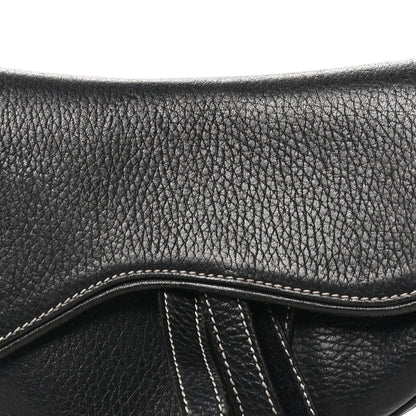 Christian Dior Grained Calfskin Saddle Bag Black 8 of 10