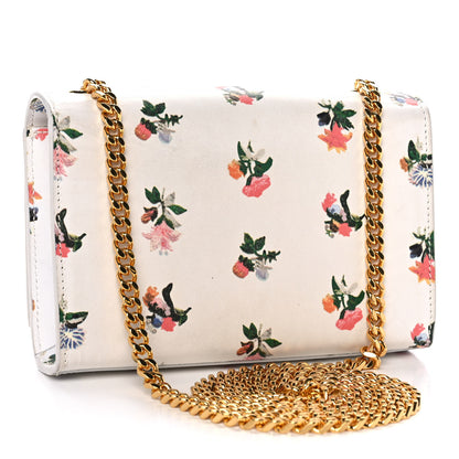 Saint Laurent Calfskin Prairie Flower Printed Small Classic Monogram Kate Satchel White 2 of 13