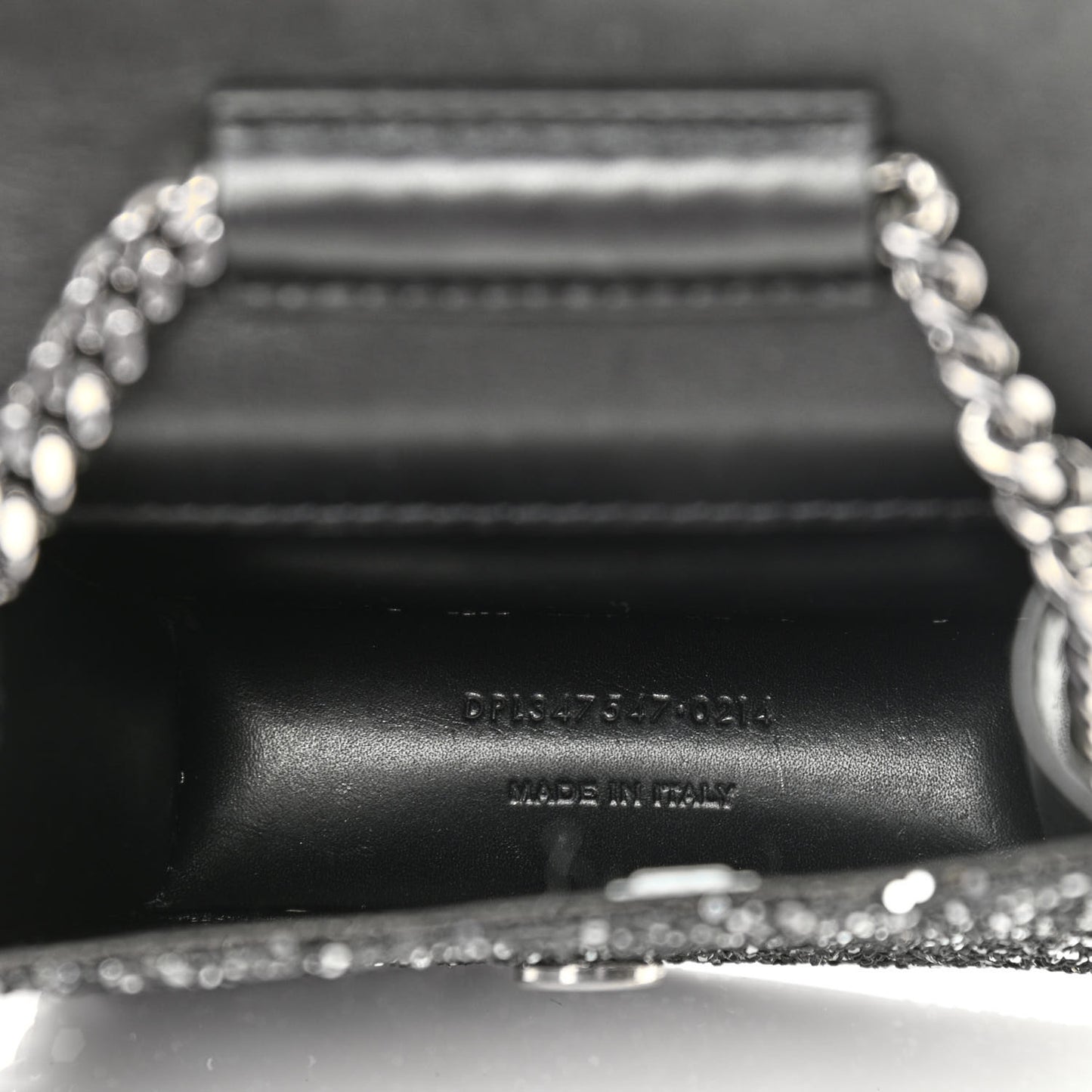 Sequin Calfskin Monogram Mini Candy Crossbody Black