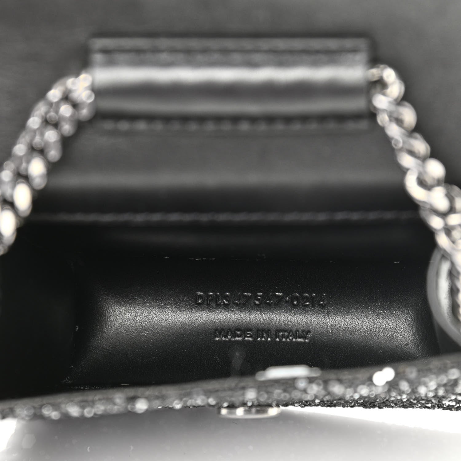 Saint Laurent Sequin Calfskin Monogram Mini Candy Crossbody Black 5 of 11