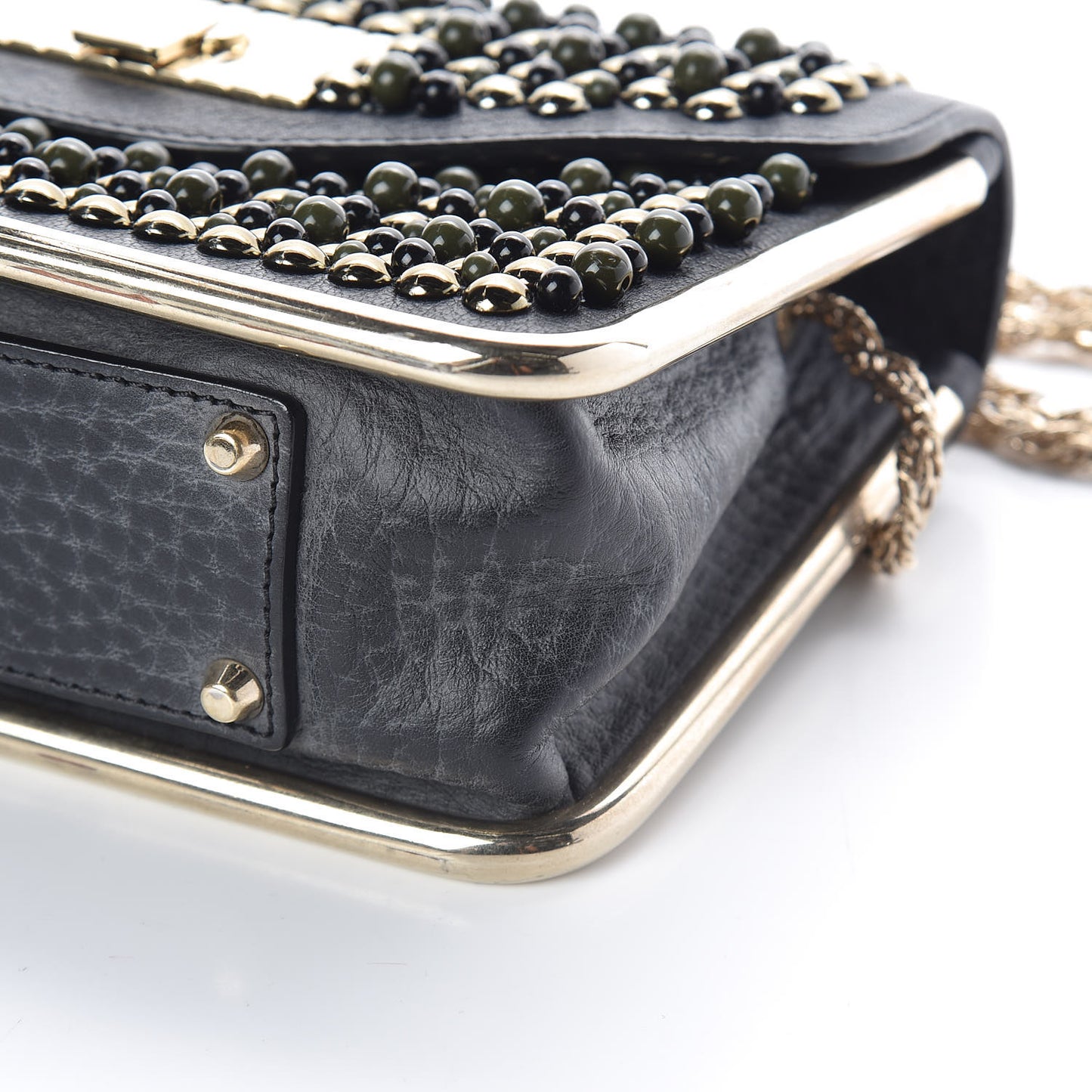 Beaded Small Sally Flap Bag Black