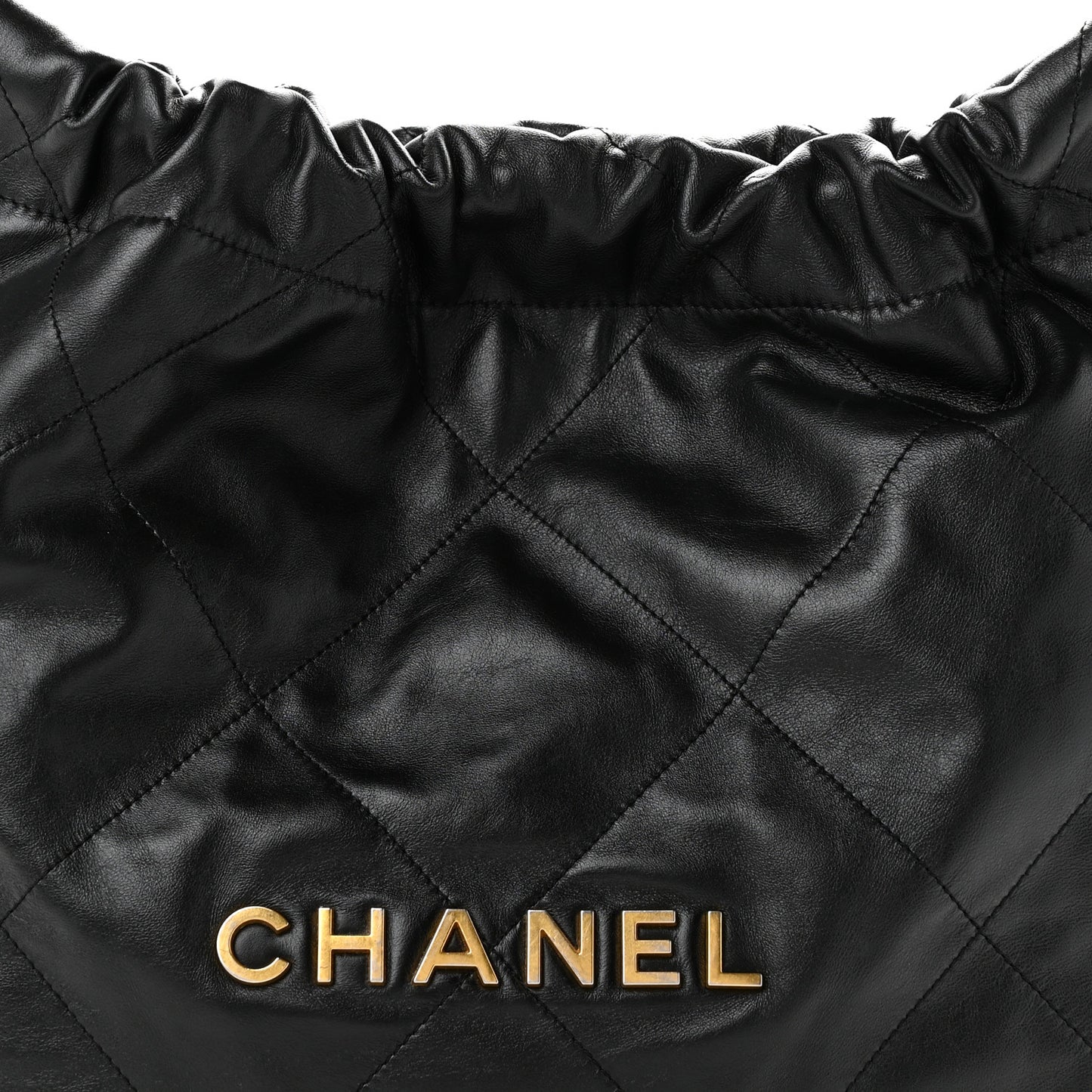 Shiny Calfskin Quilted Small Chanel 22 Black