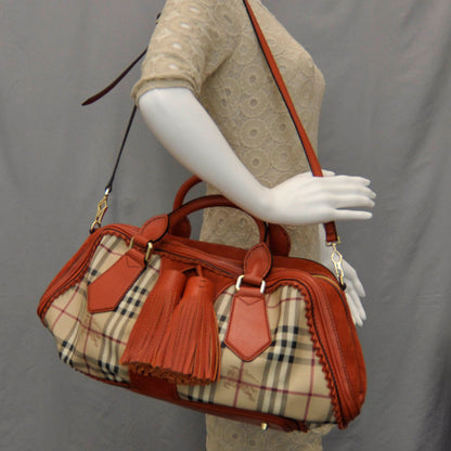 Burberry Haymarket Check Landscape Bag Tangerine 2 of 7