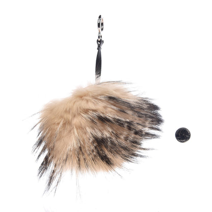 Fendi Mink Fox Rabbit Fur Vitello Flamingo Kurioso Monster Bag Bug Charm Beige Multicolor Black 2 of 3